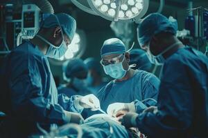 A group of surgeons are performing a surgery photo