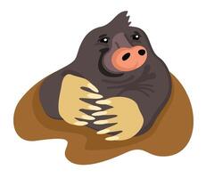 Ground mole cute cartoon isolated vector