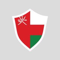 Omán bandera en proteger forma marco vector