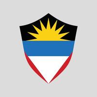 Antigua and Barbuda Flag in Shield Shape vector