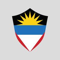 antigua y barbuda bandera en proteger forma vector