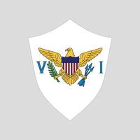 American Virgin Islands Flag in Shield Shape Frame vector