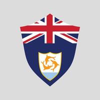 Anguilla Flag in Shield Shape vector