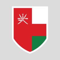 Oman Flag in Shield Shape Frame vector