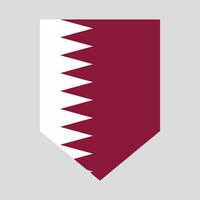 Qatar Flag in Shield Shape Frame vector