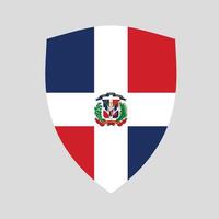 dominicano república bandera en proteger forma marco vector