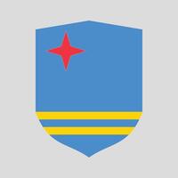 Aruba Flag in Shield Shape Frame vector