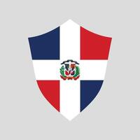 Dominican Republic Flag in Shield Shape Frame vector