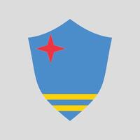 Aruba Flag in Shield Shape Frame vector