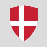 Denmark Flag in Shield Shape Frame vector