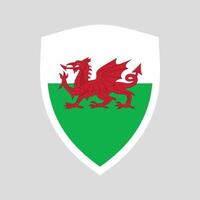 Wales Flag in Shield Shape Frame vector