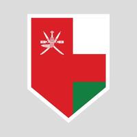 Omán bandera en proteger forma marco vector