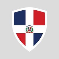 Dominican Republic Flag in Shield Shape Frame vector