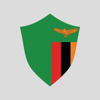 Zambia Flag in Shield Shape Frame vector