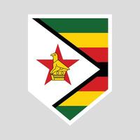 Zimbabwe Flag in Shield Shape Frame vector