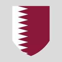 Qatar Flag in Shield Shape Frame vector