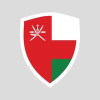 Oman Flag in Shield Shape Frame vector