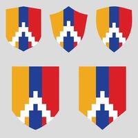 Set of Artsakh Flag in Shield Shape vector