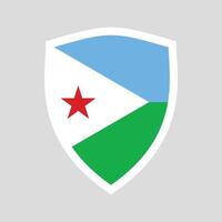 Djibouti Flag in Shield Shape Frame vector