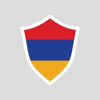 Armenia flag in Shield Shape vector