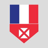Wallis and Futuna Flag in Shield Shape Frame vector