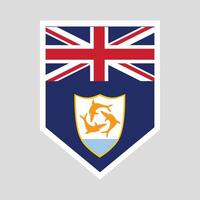 Anguilla Flag in Shield Shape vector