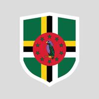 Dominica Flag in Shield Shape Frame vector