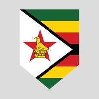 Zimbabwe Flag in Shield Shape Frame vector