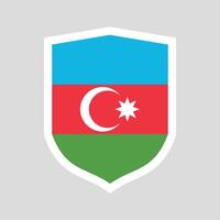 Azerbaijan Flag in Shield Shape Frame vector