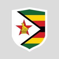 Zimbabwe Flag in Shield Shape Frame vector