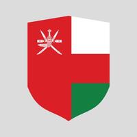 Oman Flag in Shield Shape Frame vector