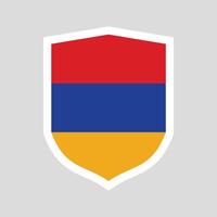 Armenia bandera en proteger forma vector