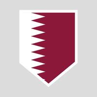 Qatar Flag in Shield Shape Frame vector