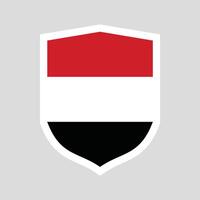 Yemen Flag in Shield Shape Frame vector