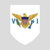 American Virgin Islands Flag in Shield Shape Frame vector