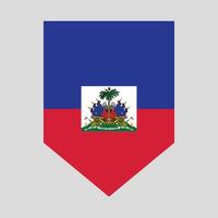 Haití bandera en proteger forma marco vector