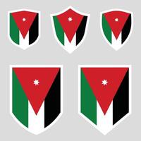 Set of Jordan Flag in Shield Shape Frame vector