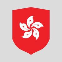 Hong Kong Flag in Shield Shape Frame vector