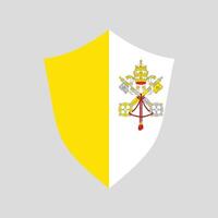 Vatican City Flag in Shield Shape Frame vector