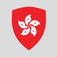 Hong Kong Flag in Shield Shape Frame vector