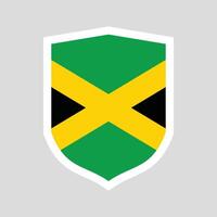 Jamaica Flag in Shield Shape Frame vector