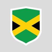 Jamaica Flag in Shield Shape Frame vector