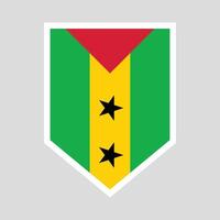 Sao Tome and Principe Flag in Shield Shape vector