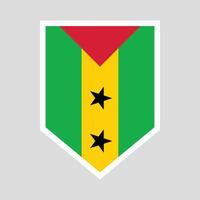 Sao Tome and Principe Flag in Shield Shape vector