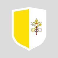 Vatican City Flag in Shield Shape Frame vector