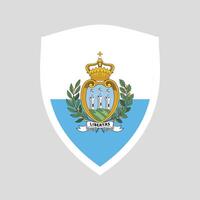 San Marino Flag in Shield Shape vector