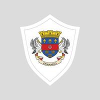 Saint Barthelemy Flag in Shield Shape Frame vector