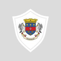 Saint Barthelemy Flag in Shield Shape Frame vector