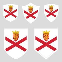 Jersey Flag in Shield Shape Frame vector