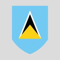 Saint Lucia Flag in Shield Shape Frame vector